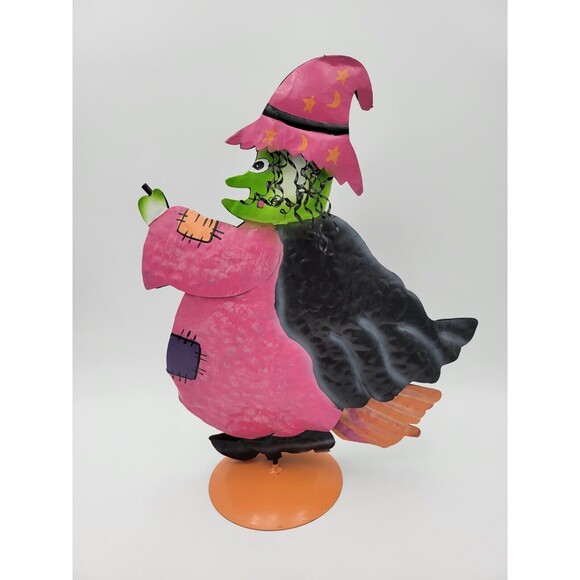 Halloween Purple Witch Thin Metal Figure Tabletop Decoration 14" - Picture 1 of 7